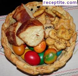 Wicker basket of dough