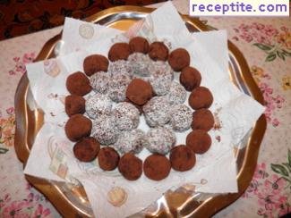 Chocolate truffles with rum Valentine