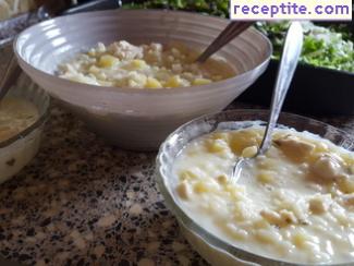 Soup homemade chicken and rice by-products
