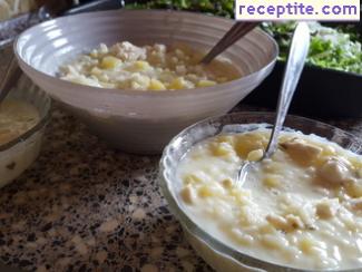 Soup homemade chicken and rice by-products Soup homemade chicken and rice by-products