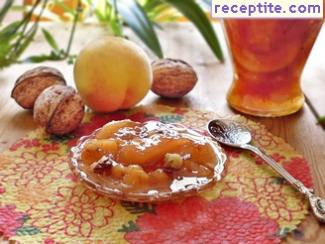 Jam peaches with walnuts