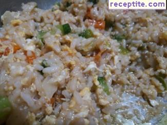 Asian rice with eggs and vegetables