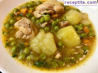 Chicken with peas and carrots