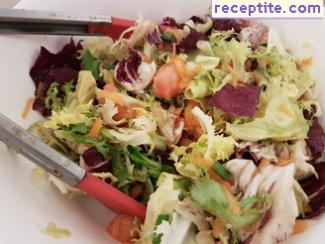 Mixed salad with red chicory