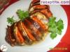 Fans of eggplant with smoked meat