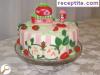 Strawberry layered cake with vanilla cream cream