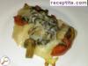 Pangasius with mushrooms and cheese
