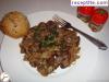Chicken livers with eggs pan